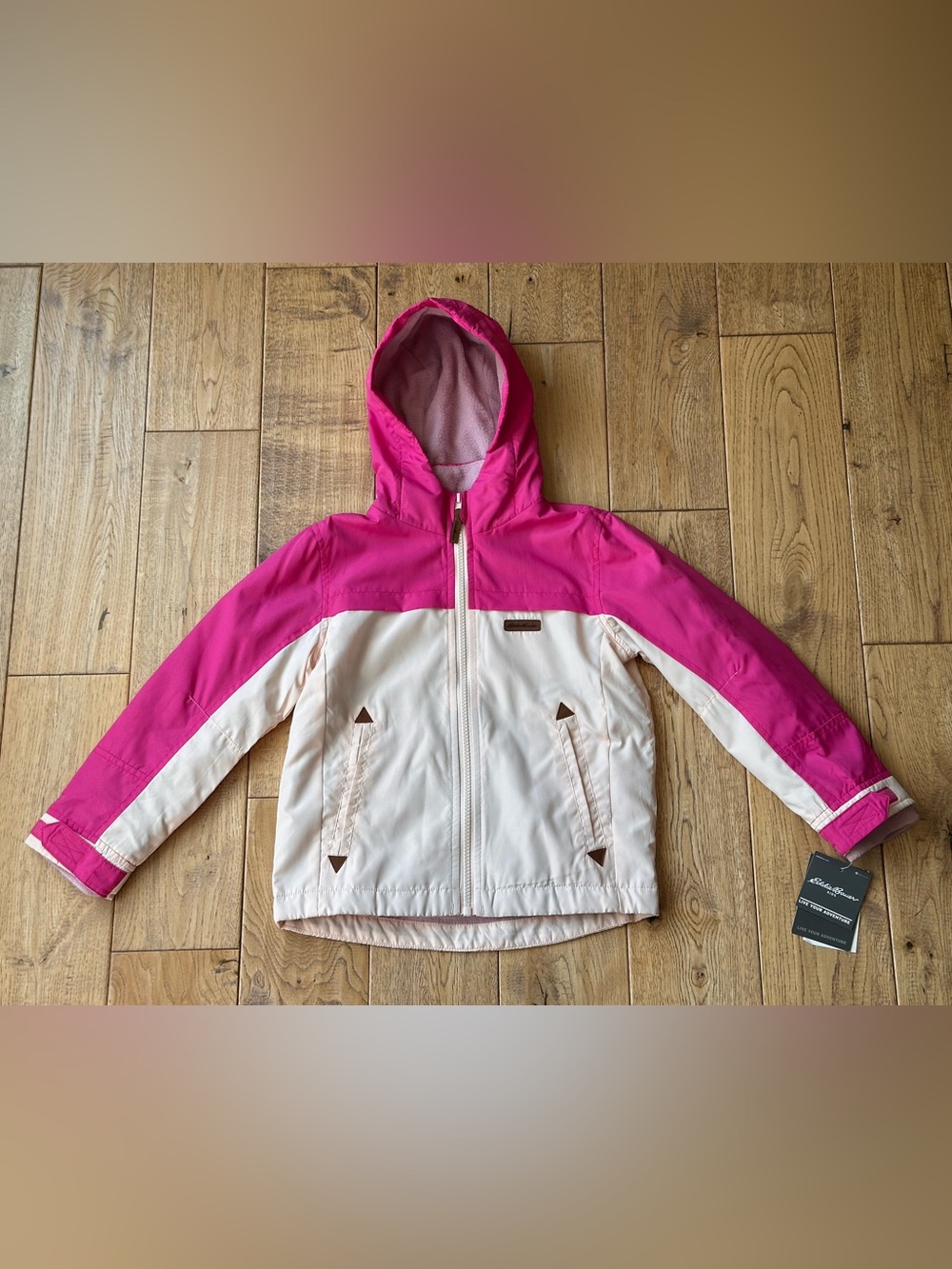 NEW Eddie Bauer Girls Colorblock Fleece Lined Jacket size 5